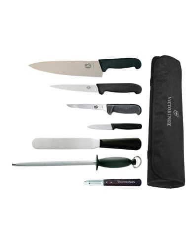 Ensemble de couteaux Victorinox Hygiplas et Vogue avec couteau chef 21,5cm et étui