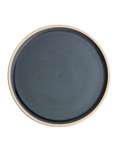 Assiettes plates bord droit granit bleu Olympia Canvas 180mm (lot de 6)