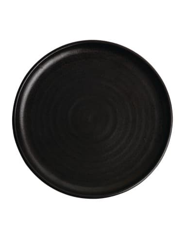 Assiettes plates noir mat Olympia Canvas 265mm (lot de 6)