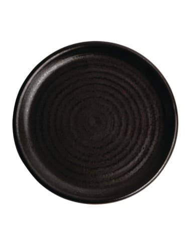 Assiettes plates noir mat Olympia Canvas 180mm (lot de 6)