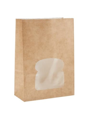 Sacs sandwich kraft recyclables noirs avec fenĂȘtre Colpac (lot de 250)