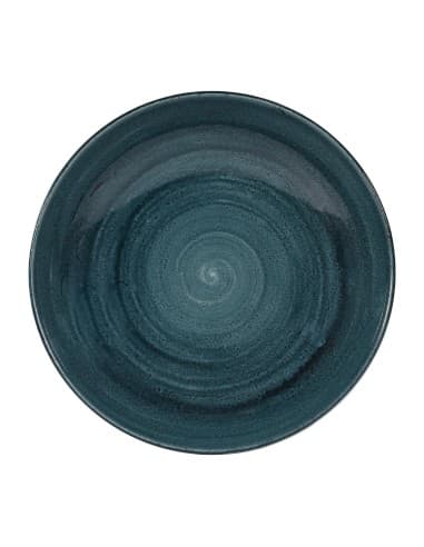 Assiettes coupes rondes Churchill Stonecast Patina Rustic Teal 248mm (Lot de 12)