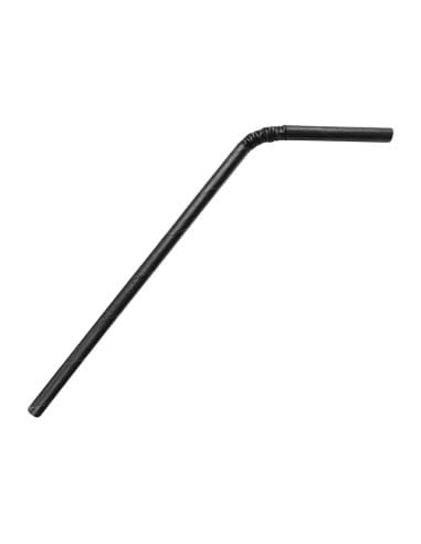 Pailles en papier flexibles compostables Fiesta Compostable noires (lot de 250)
