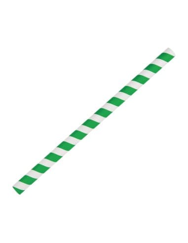 Pailles à smoothie compostables en papier Fiesta Compostable vertes 210mm (lot de 250)