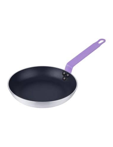 Poêle aluminium antiadhésive Teflon Platinum Plus Hygiplas avec manche violet 240mm