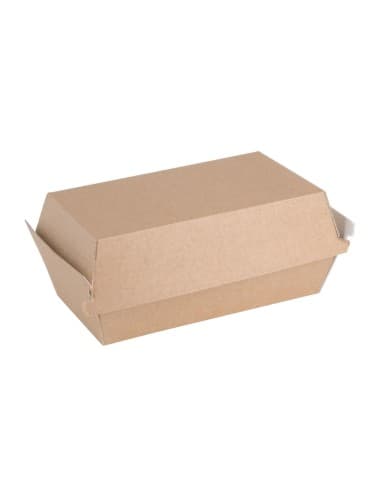 Petites boîtes kraft avec couvercle à charnière compostables Fiesta Compostable 172mm (lot de 200)