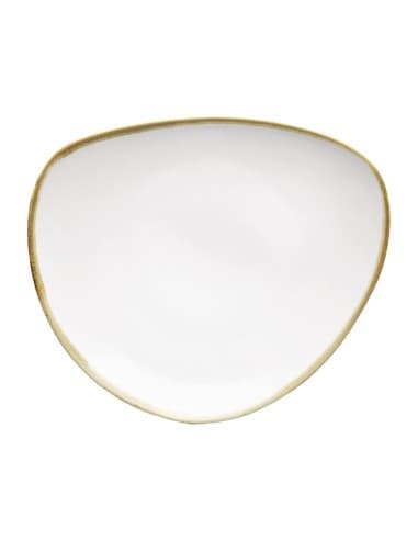 Assiettes triangulaires Olympia Kiln craie 230mm (Lot de 6)