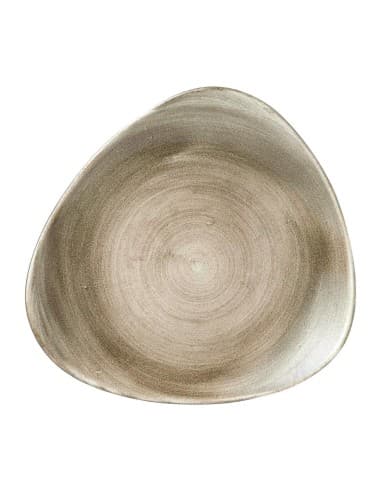 Assiettes triangulaires Churchill Stonecast Patina Lotus Antique Taupe 254mm (lot de 12)