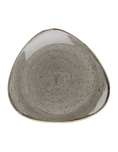 Assiettes triangulaires Churchill Stonecast Grey Cappuccino Lotus 229mm (lot de 12)