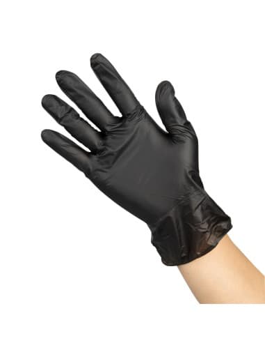 Gants vinyle non poudrés Hygiplas noirs S (lot de 100)