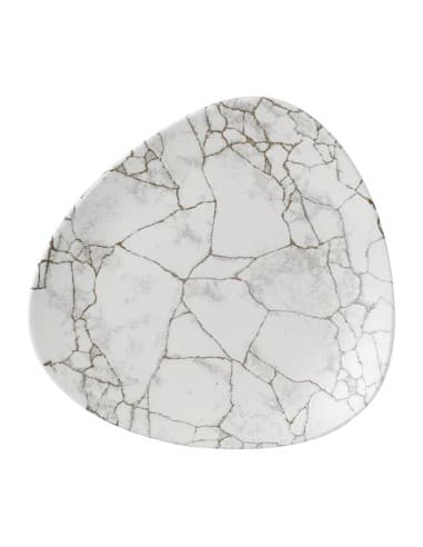Assiettes triangulaires Churchill Studio Prints Kintsugi Agate Grey Lotus 254mm (lot de 12)