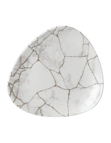 Assiettes triangulaires Churchill Studio Prints Kintsugi Agate Grey Lotus 177mm (lot de 12)