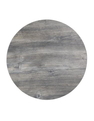 Plateau de table rond pré-percé en mélamine Bolero gris 600 mm