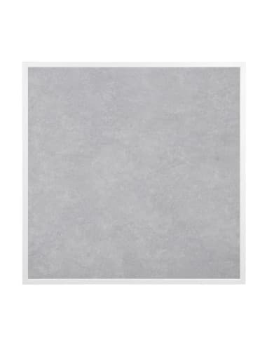 Plateau de table extérieur carré en verre trempé Bolero effet pierre gris clair bord blanc 700 mm