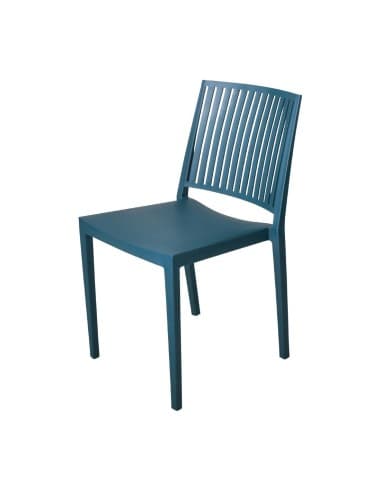 Chaises d'extérieur en polypropylène empilables Baltimore bleu pétrole (lot de 4)