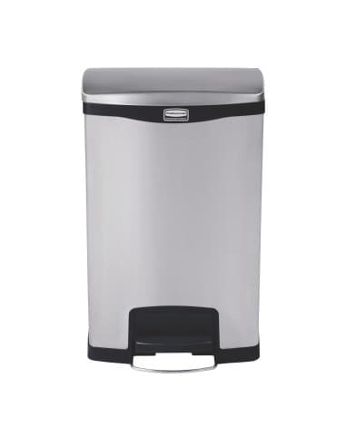 Poubelle à pédale frontale inox Rubbermaid Slim Jim 50L