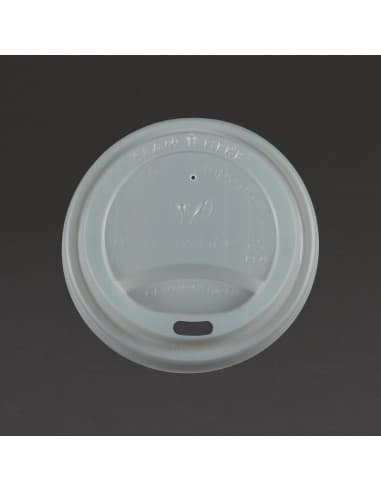 Couvercles CPLA pour gobelets boissons chaudes compostables Vegware 225ml (lot de 1000)