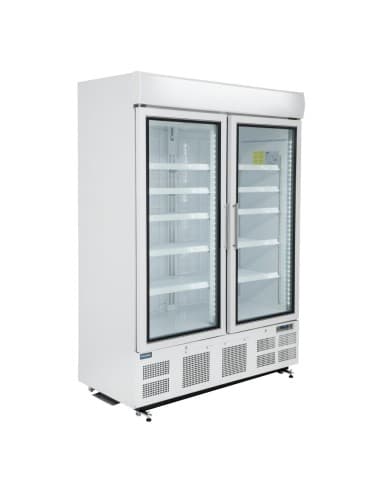 Vitrine réfrigérée négative deux portes avec bandeau lumineux Polar Série G 920L