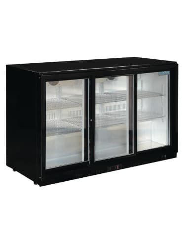 Arrière-bar trois portes coulissantes Polar Série G noir 330L