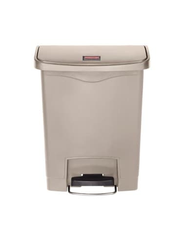 Poubelle à pédale frontale Rubbermaid Slim Jim beige 30L
