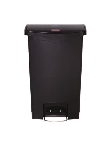 Poubelle à pédale frontale Rubbermaid Slim Jim noire 50L