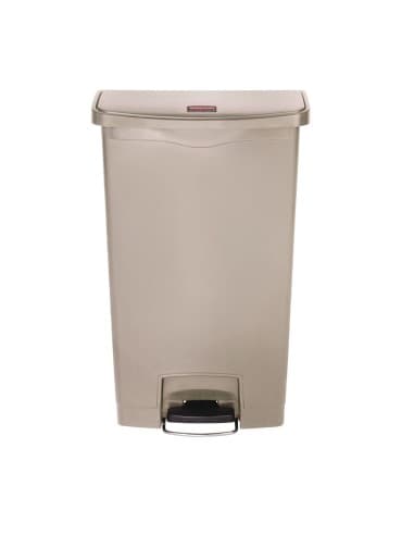 Poubelle à pédale frontale Rubbermaid Slim Jim beige 68L