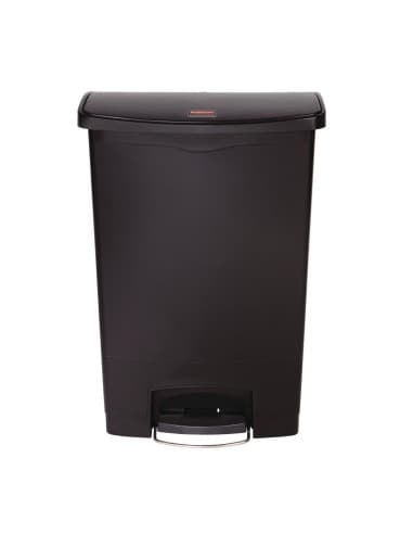 Poubelle à pédale frontale Rubbermaid Slim Jim noire 90L