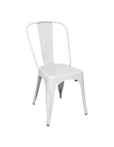 Chaises en acier blanc Bolero Bistro (lot de 4)