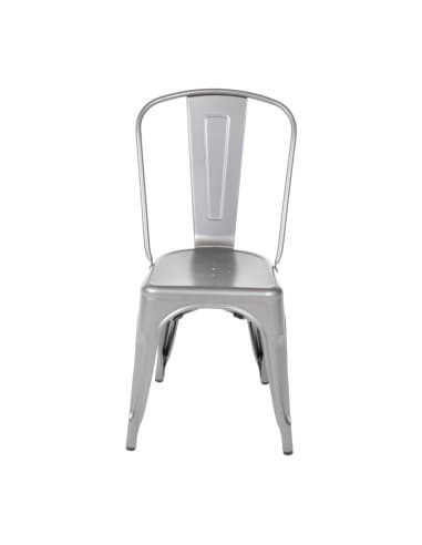 Chaises en acier gris métallisé Bolero Bistro (lot de 4)