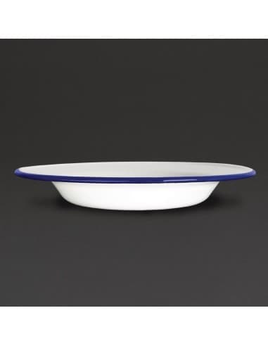Assiettes creuses en acier émaillé Olympia 245mm (lot de 6)