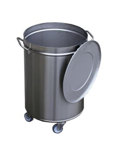 Poubelle inox avec roues et couvercle Gastro M 90L