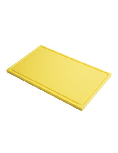 Planche à découper avec rigole GN1/1 en polyéthylène haute densité Gastro M jaune