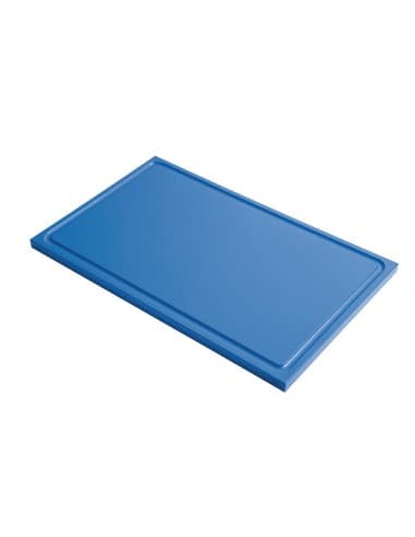 Planche à découper avec rigole GN1/1 en polyéthylène haute densité Gastro M bleue