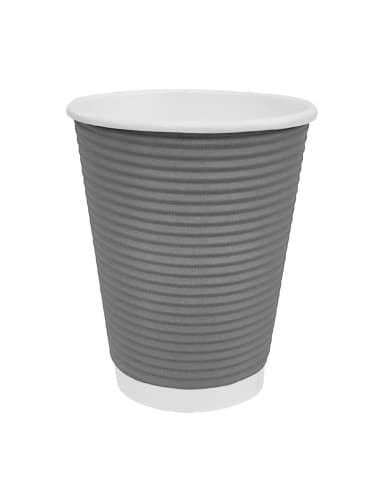Gobelets paroi ondulée Fiesta Recyclable anthracite 225ml (lot de 25)