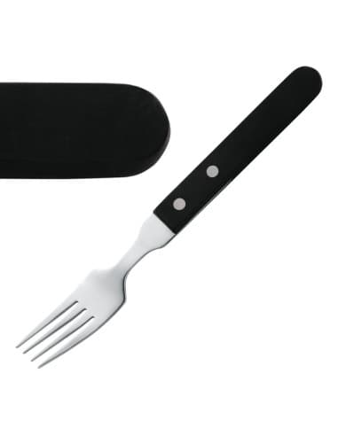 Fourchette à steak Amefa manche noir 196mm (lot de 12)