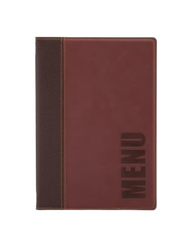 Protège-menus contemporain Securit A5 rouge foncé