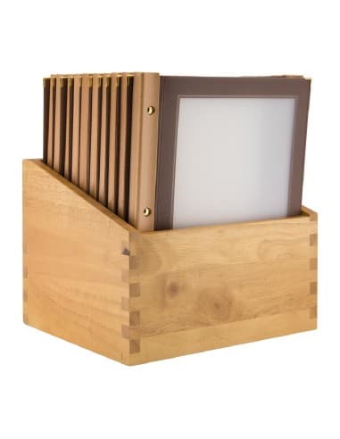 Protège-menus cadre en bois Securit A4 marron (lot de 20)