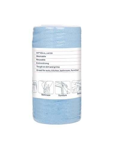Chiffons en microfibre Nisbets Essentials bleus 300x300m