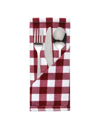 Serviettes à carreaux rouges en polyester Mitre Comfort Gingham (lot de 10)