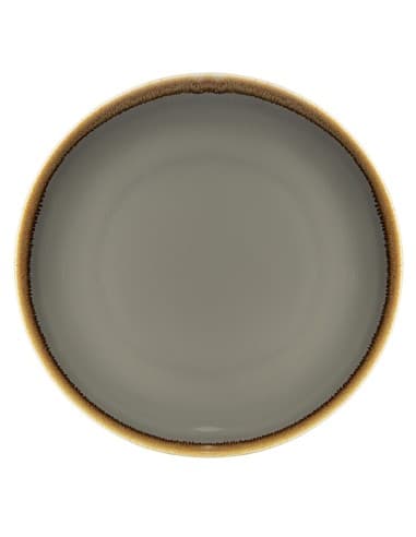 Assiettes plates rondes Olympia Kiln grises 280mm (lot de 4)