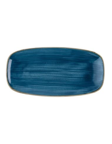 Assiettes oblongues Churchill Stonecast Java Blue 350mm x 187mm (lot de 6)