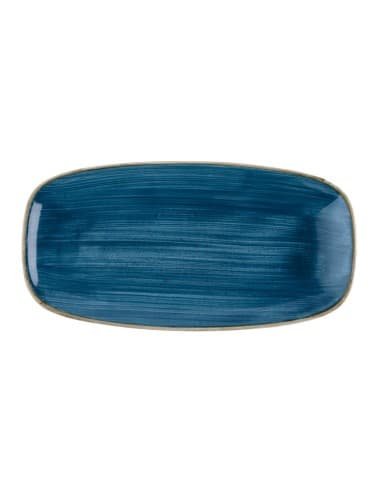 Assiettes oblongues Churchill Stonecast Java Blue 288 x 152mm (lot de 12)