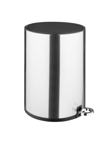 Poubelle à pédale ronde en acier brossé Jantex 3L