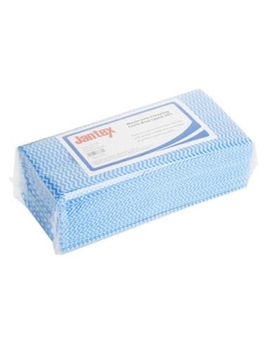 Chiffons de nettoyage salle de bain Jantex bleus (lot de 50)