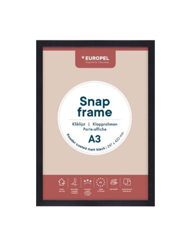 Cadre clipsable Europel A3 25mm noir mat