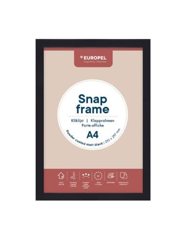 Cadre clipsable Europel A4 25mm noir mat