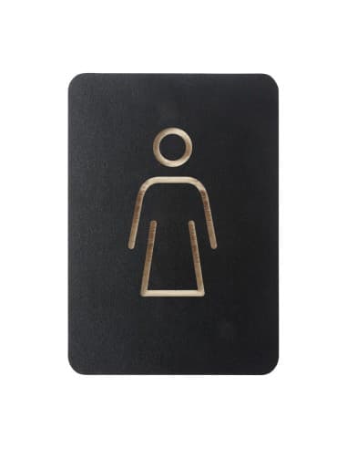 Plaque signalétique noire Europel femme