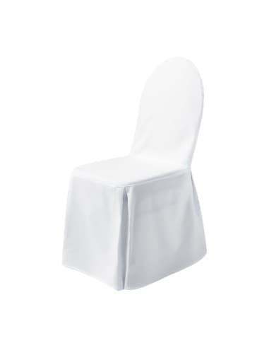 Housse de chaise tricotée Excellent Dena sans noeuds blanche