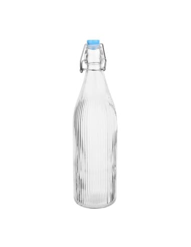 Bouteilles d'eau rainurées à bouchon mécanique Olympia 1L (lot de 6)