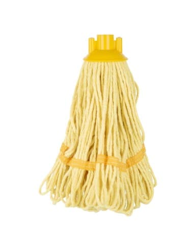 Tête serpillière à franges Jantex bande jaune 200g
